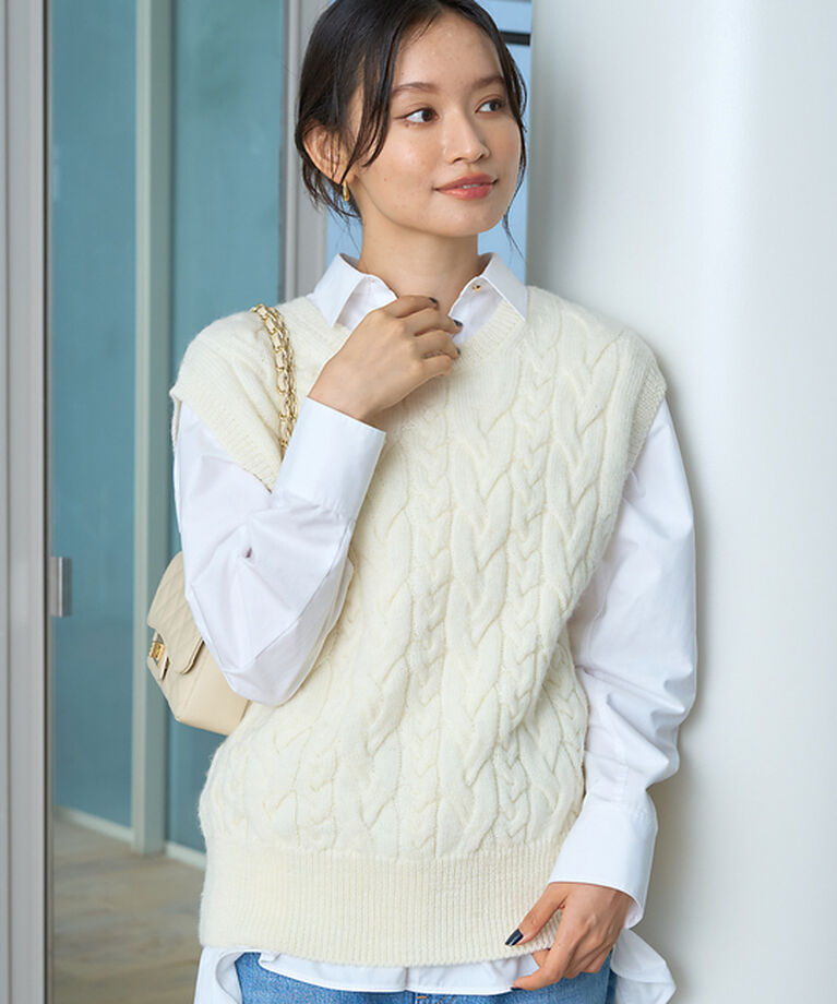 Rouge vif「ケーブルニット2WAYベスト」|ニット・セーター|