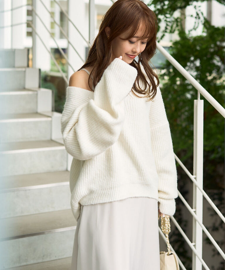 Rouge vif「【一部店舗限定】【2点セット】Vネックニット×キャミワンピセット」|ワンピース|