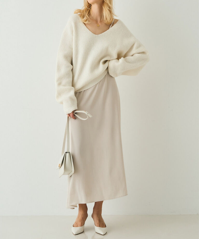 Rouge vif「【一部店舗限定】【2点セット】Vネックニット×キャミワンピセット」|ワンピース|