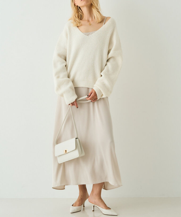 Rouge vif「【一部店舗限定】【2点セット】Vネックニット×キャミワンピセット」|ワンピース|