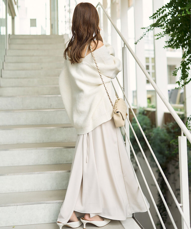 Rouge vif「【一部店舗限定】【2点セット】Vネックニット×キャミワンピセット」|ワンピース|