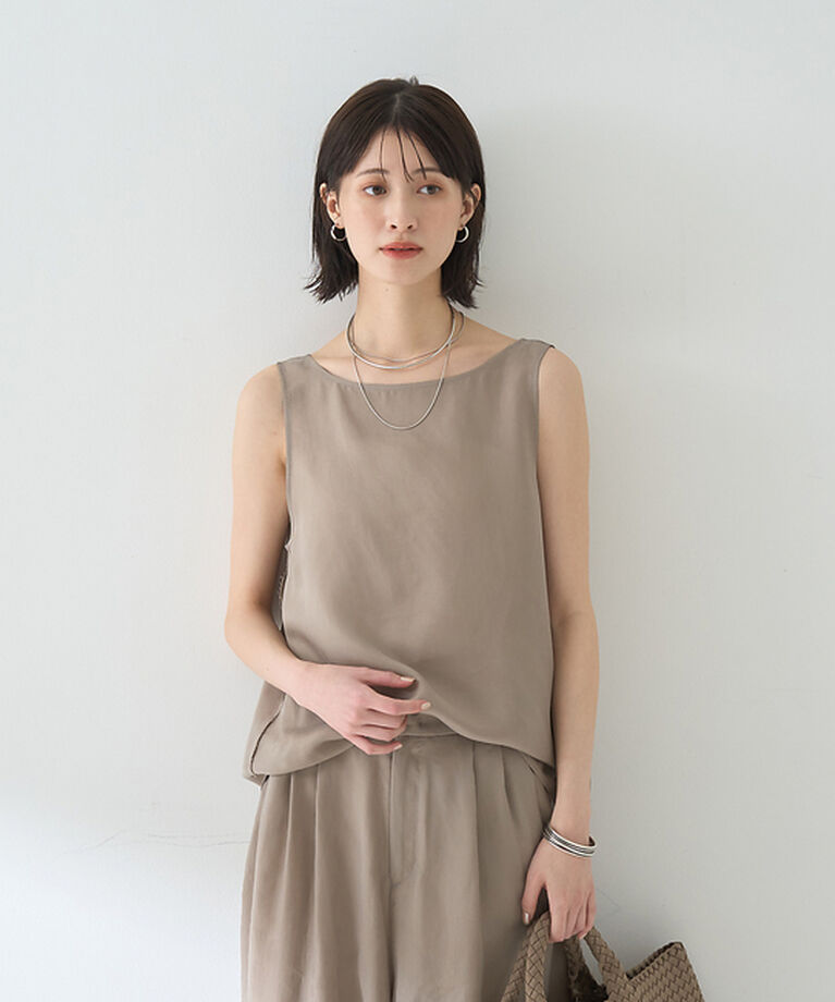 Rouge vif「【セットアップ対応】２WAYキュプラフィブリルノースリブラウス」|キャミソール|
