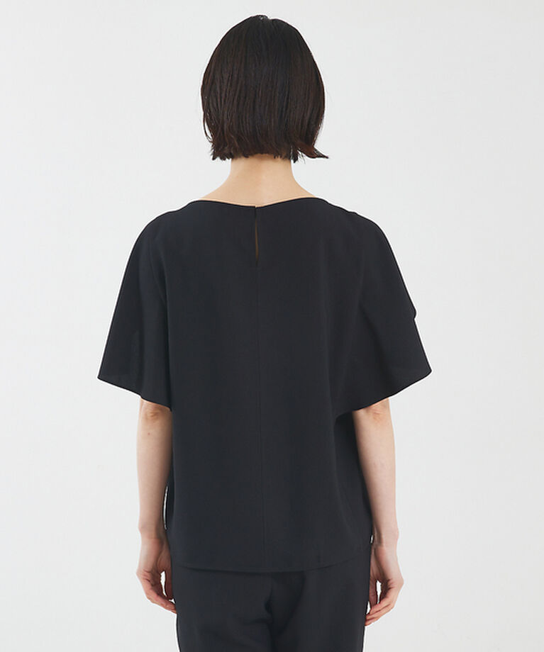 qualite「【セットアップ対応】バックサテンジョーゼットフレアースリーブブラウス」|シャツ・ブラウス|
