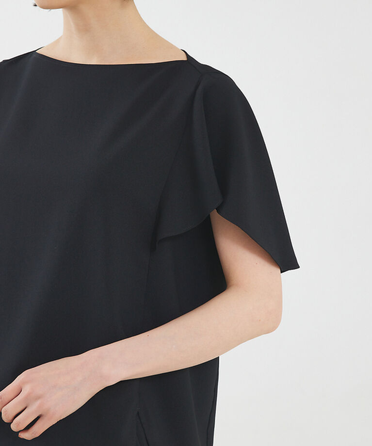 qualite「【セットアップ対応】バックサテンジョーゼットフレアースリーブブラウス」|シャツ・ブラウス|
