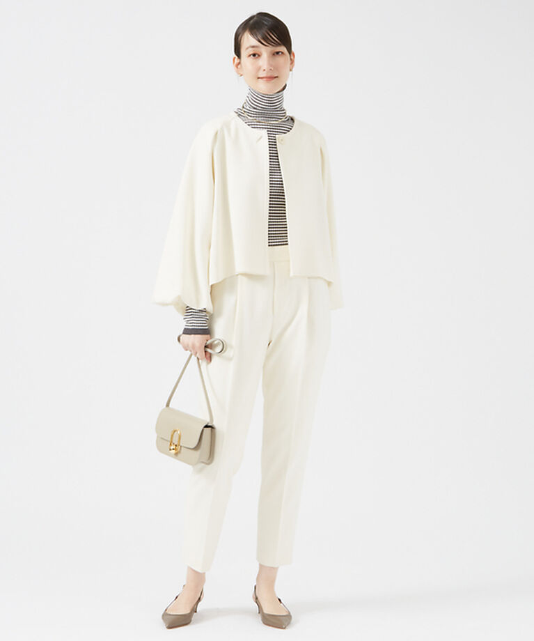 qualite「ダブルクロスセンタープレスパンツ」|その他|アイボリー