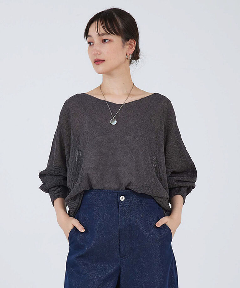 qualite「【EC＆一部店舗限定色】camifineニットプルオーバー」|ニット・セーター|チャコールグレー