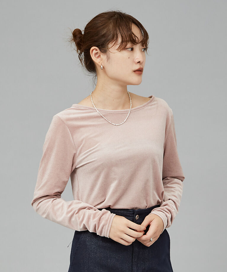 qualite「サイドシャーリングベロアロンT」|Tシャツ・カットソー|