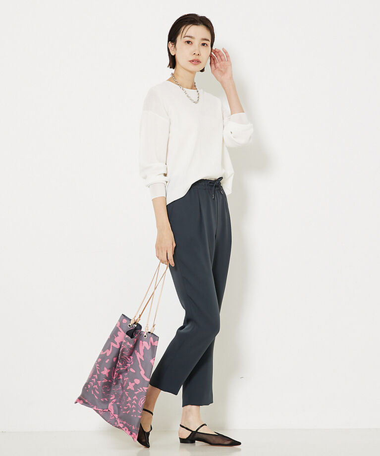 qualite「トルコサテンドロストパンツ」|スラックス|