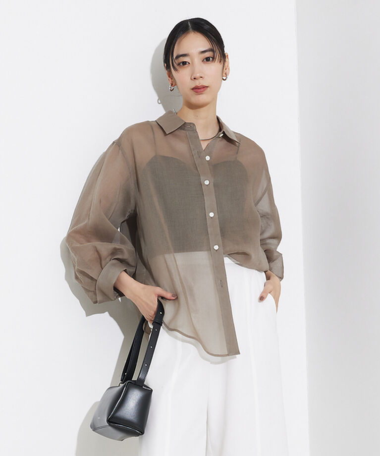 qualite「ソフトオーガンジーシアシャツ」|シャツ・ブラウス|