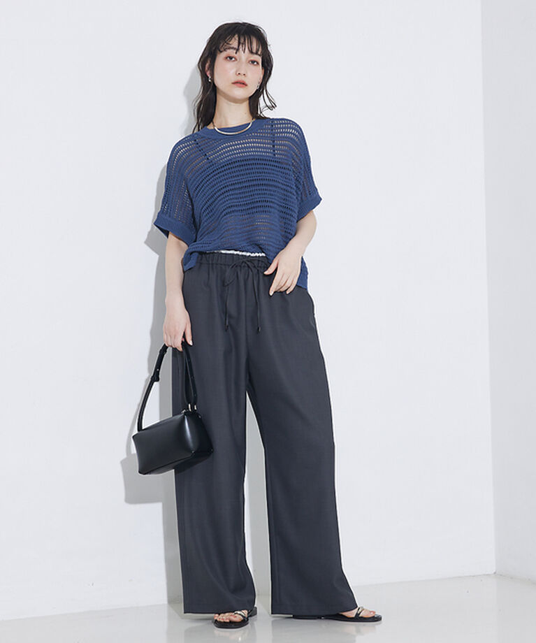 qualite「透かしガータースクエアニット」|Tシャツ・カットソー|