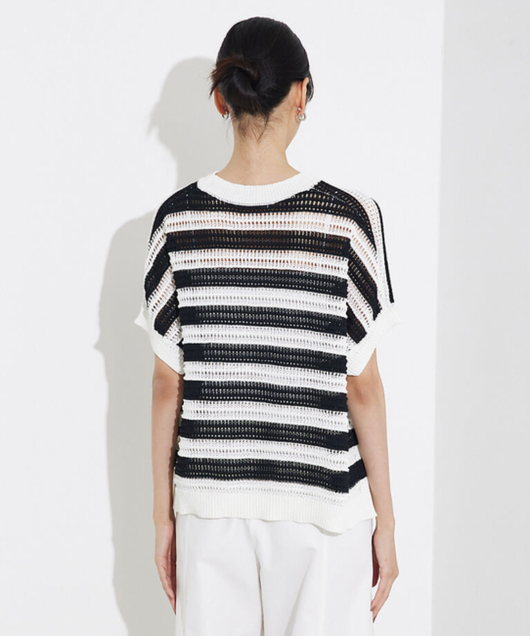 qualite「透かしガータースクエアニット」|Tシャツ・カットソー|
