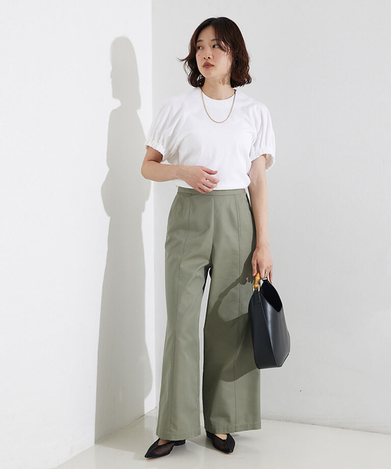 qualite「袖ギャザーカットTOP」|Tシャツ・カットソー|