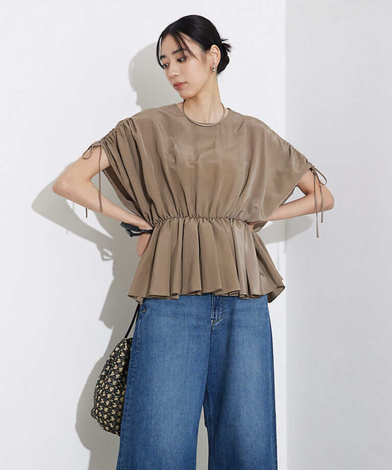 qualite「ボリュームギャザータックTOP」|シャツ・ブラウス|モカ