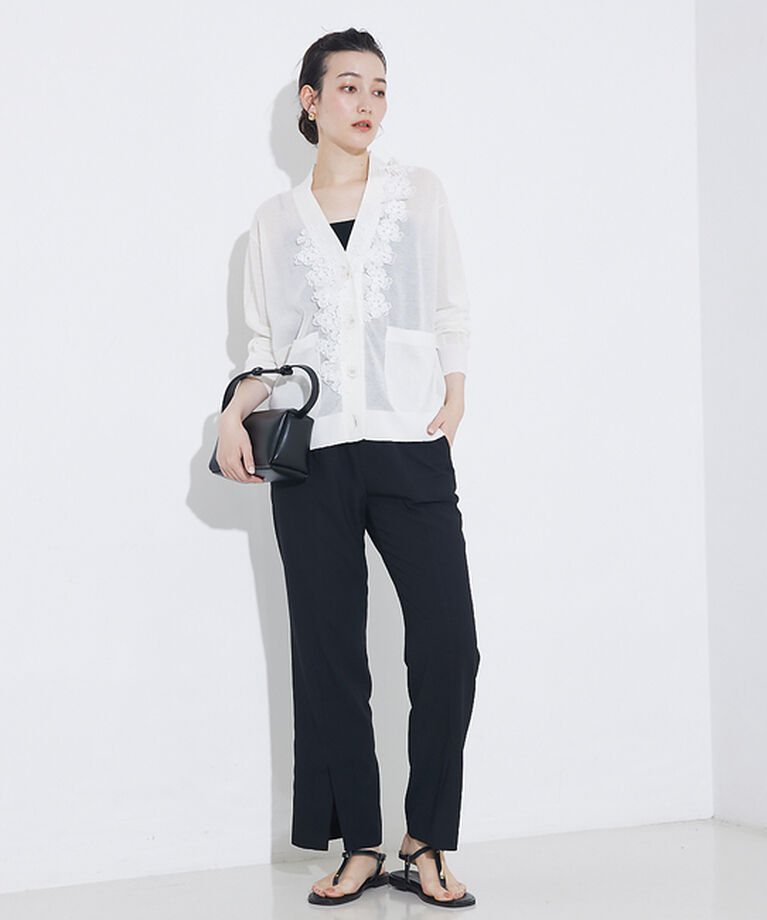 qualite「バックサテンジョーゼットベンツパンツ」|その他|