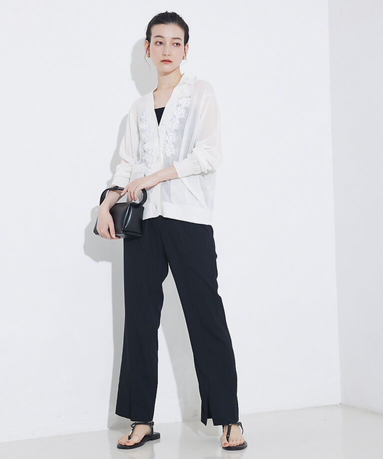 qualite「バックサテンジョーゼットベンツパンツ」|その他|