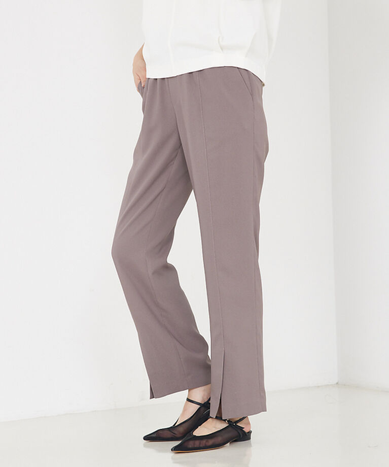 qualite「バックサテンジョーゼットベンツパンツ」|その他|