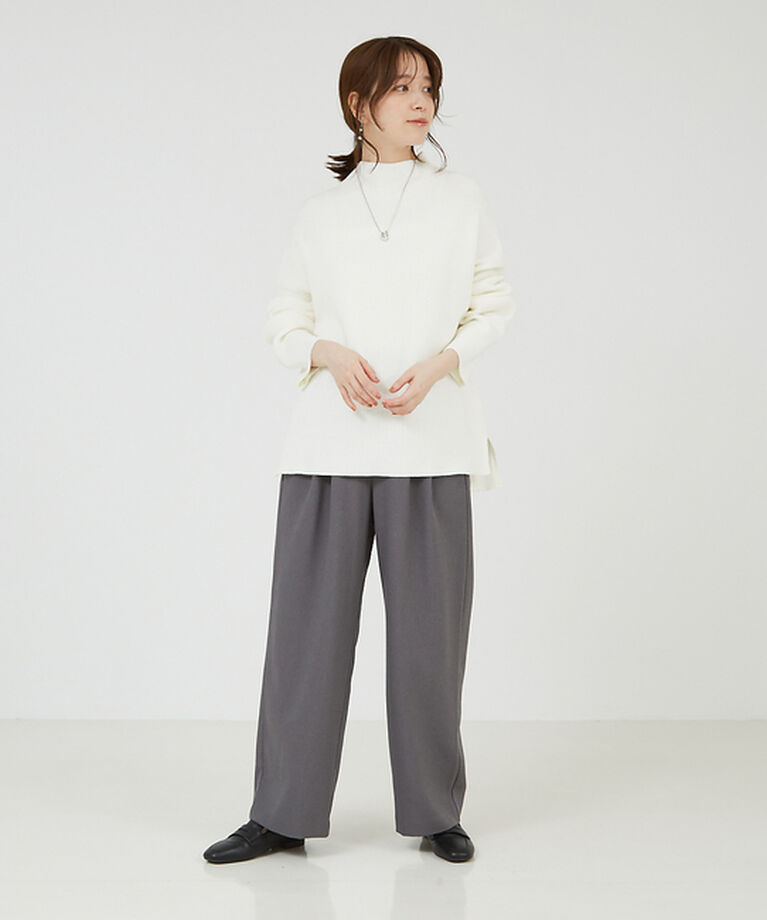 abahouse mavie「片畦モックネックニット」|ニット・セーター|
