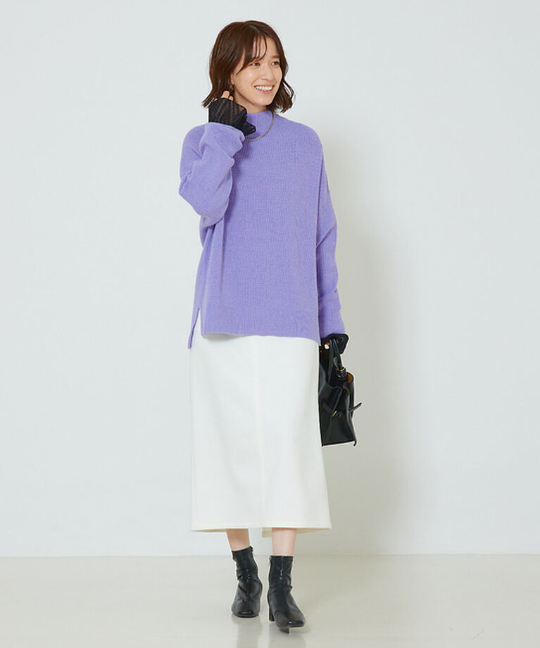abahouse mavie「片畦モックネックニット」|ニット・セーター|