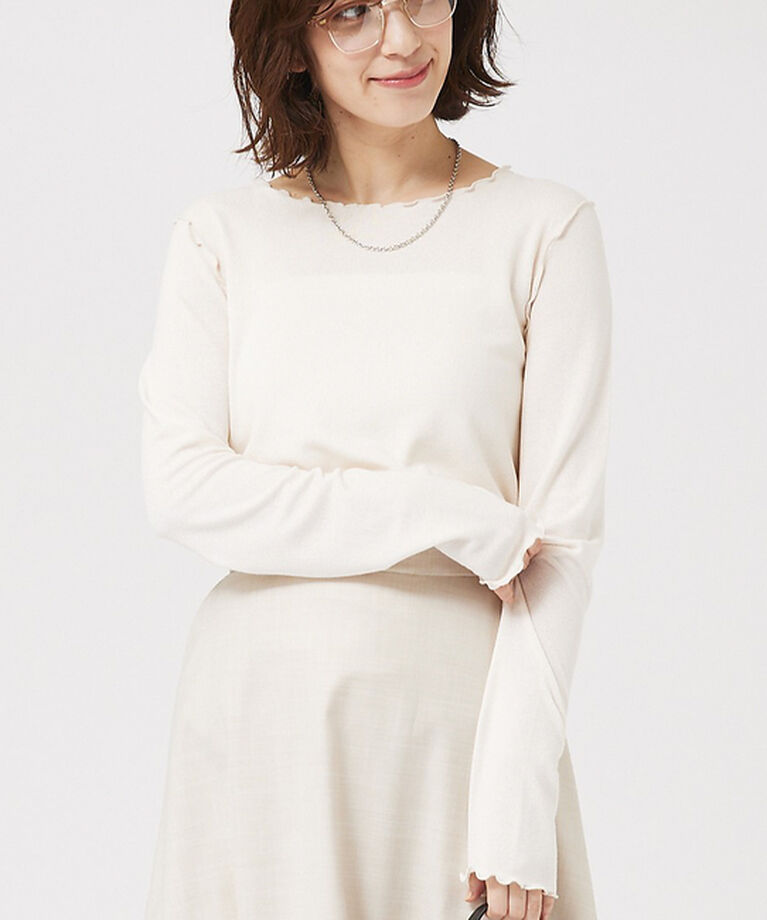 abahouse mavie「スパークナイロンクルーネックプルオーバー」|Tシャツ・カットソー|アイボリー