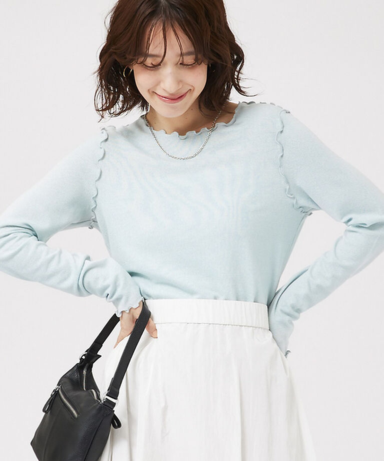 abahouse mavie「スパークナイロンクルーネックプルオーバー」|Tシャツ・カットソー|サックスブルー