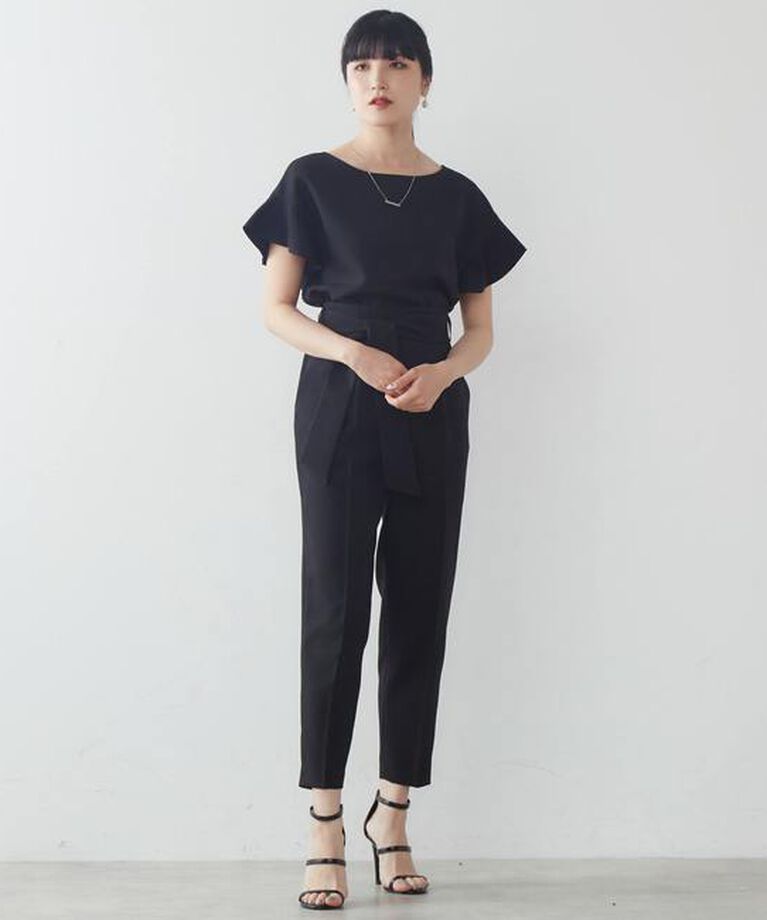 TIARA「麻調ハイウエストテーパードパンツ」|その他|