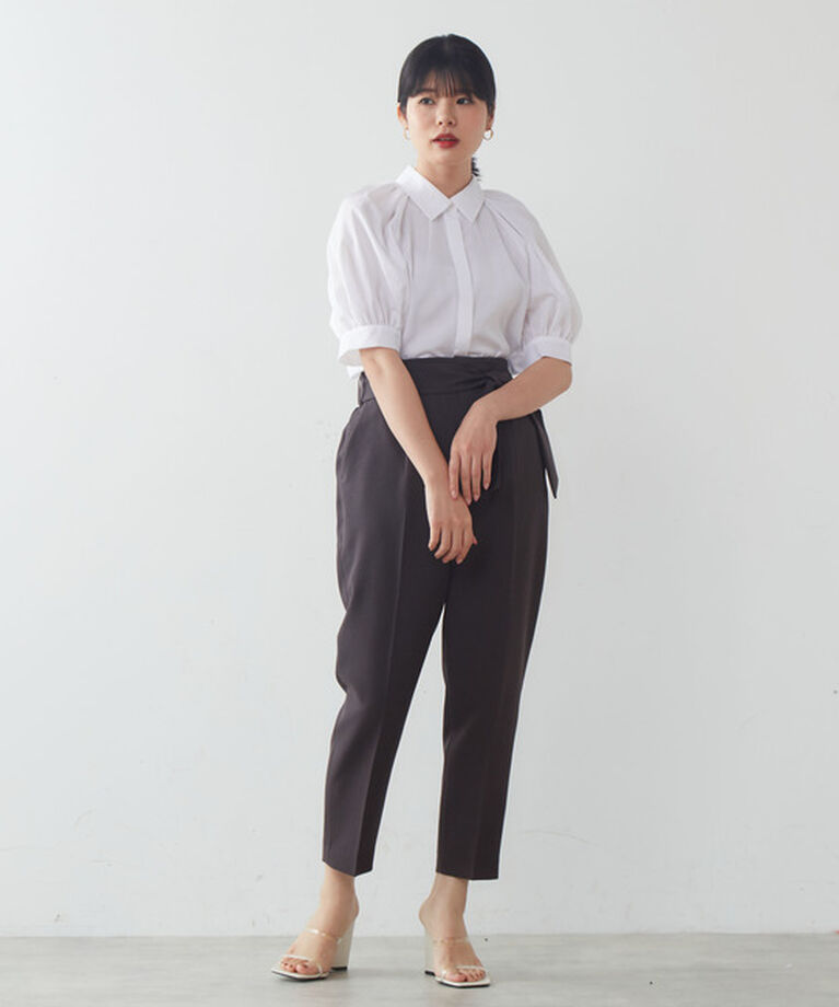 TIARA「麻調ハイウエストテーパードパンツ」|その他|