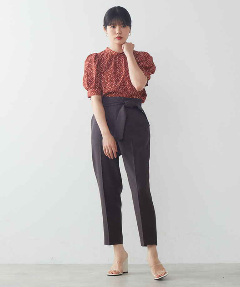 TIARA「麻調ハイウエストテーパードパンツ」|その他|