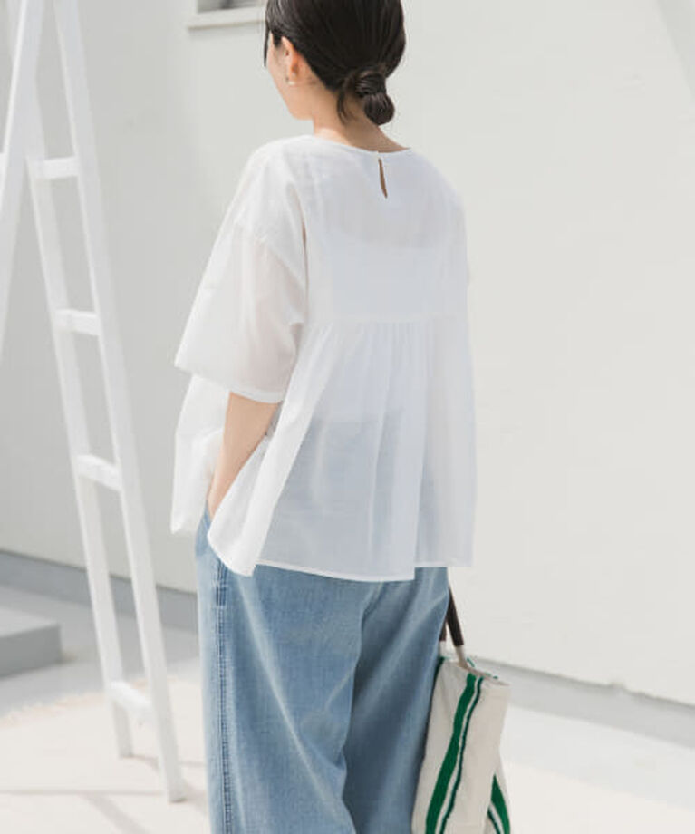 URBAN RESEARCH DOORS「DOORS 『UR TECH』ボイルピンタックブラウス」|シャツ・ブラウス|