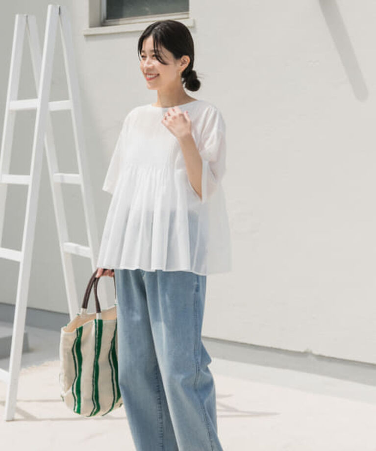 URBAN RESEARCH DOORS「DOORS 『UR TECH』ボイルピンタックブラウス」|シャツ・ブラウス|