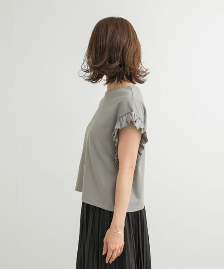 URBAN RESEARCH DOORS「DOORS フリルスリーブプルオーバー」|Tシャツ・カットソー|