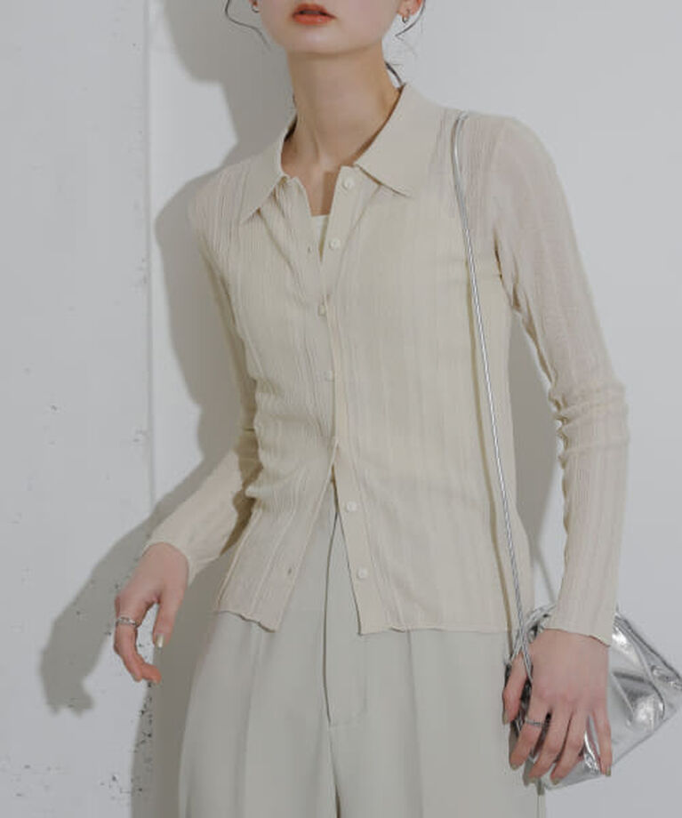 SENSE OF PLACE by URBAN RESEARCH「SENSE OF PLACE ランダムリブニットカーディガン」|カーディガン|IVORY