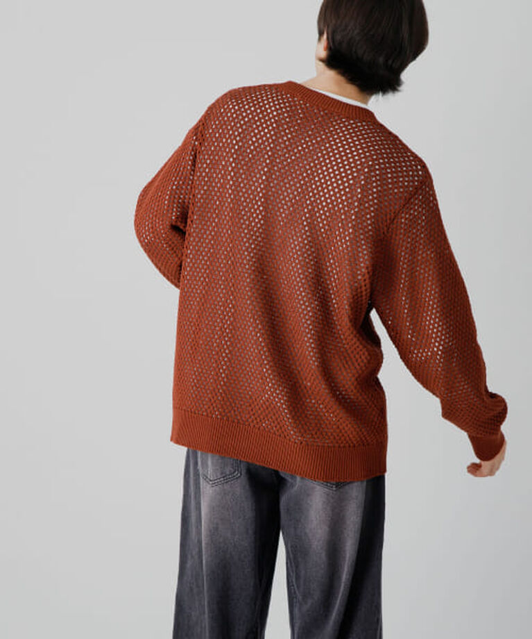 SENSE OF PLACE by URBAN RESEARCH「SENSE OF PLACE 『洗濯可』シアーメッシュクルーネックニット」|ニット・セーター|