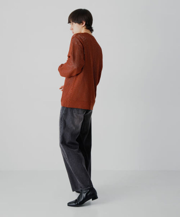 SENSE OF PLACE by URBAN RESEARCH「SENSE OF PLACE 『洗濯可』シアーメッシュクルーネックニット」|ニット・セーター|