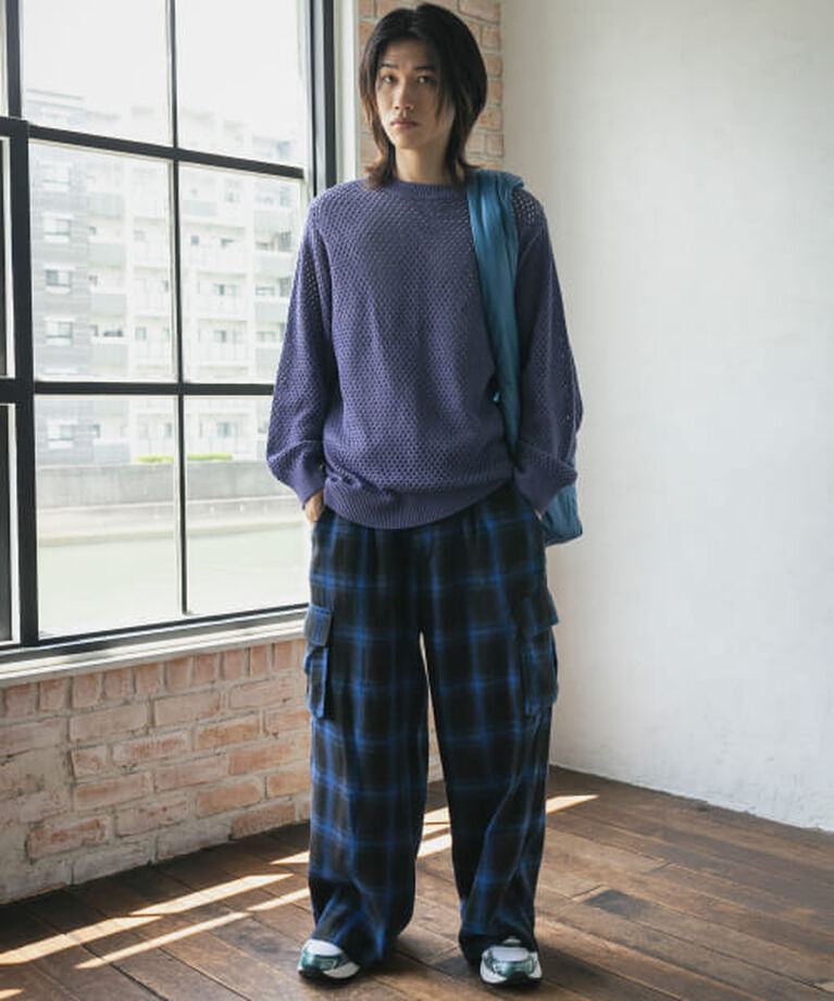 SENSE OF PLACE by URBAN RESEARCH「SENSE OF PLACE 『洗濯可』シアーメッシュクルーネックニット」|ニット・セーター|