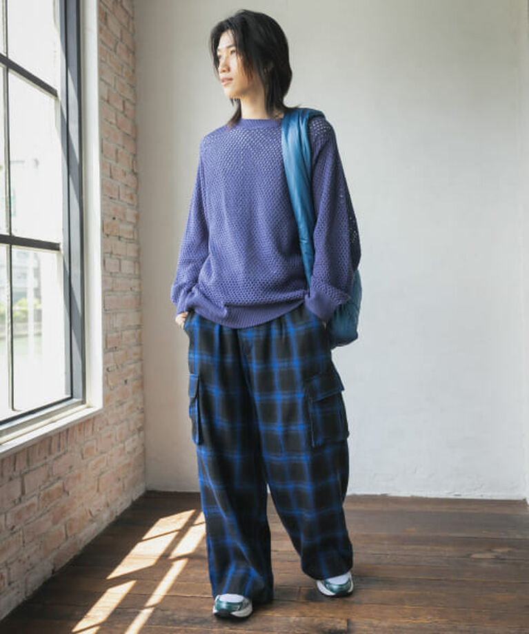SENSE OF PLACE by URBAN RESEARCH「SENSE OF PLACE 『洗濯可』シアーメッシュクルーネックニット」|ニット・セーター|