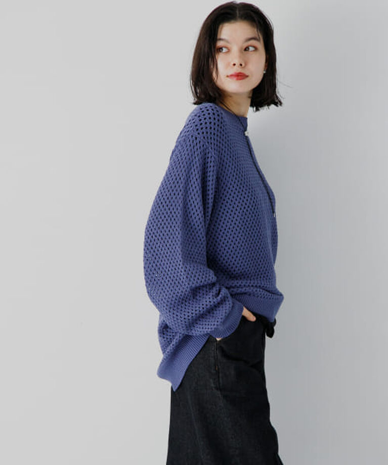 SENSE OF PLACE by URBAN RESEARCH「SENSE OF PLACE 『洗濯可』シアーメッシュクルーネックニット」|ニット・セーター|