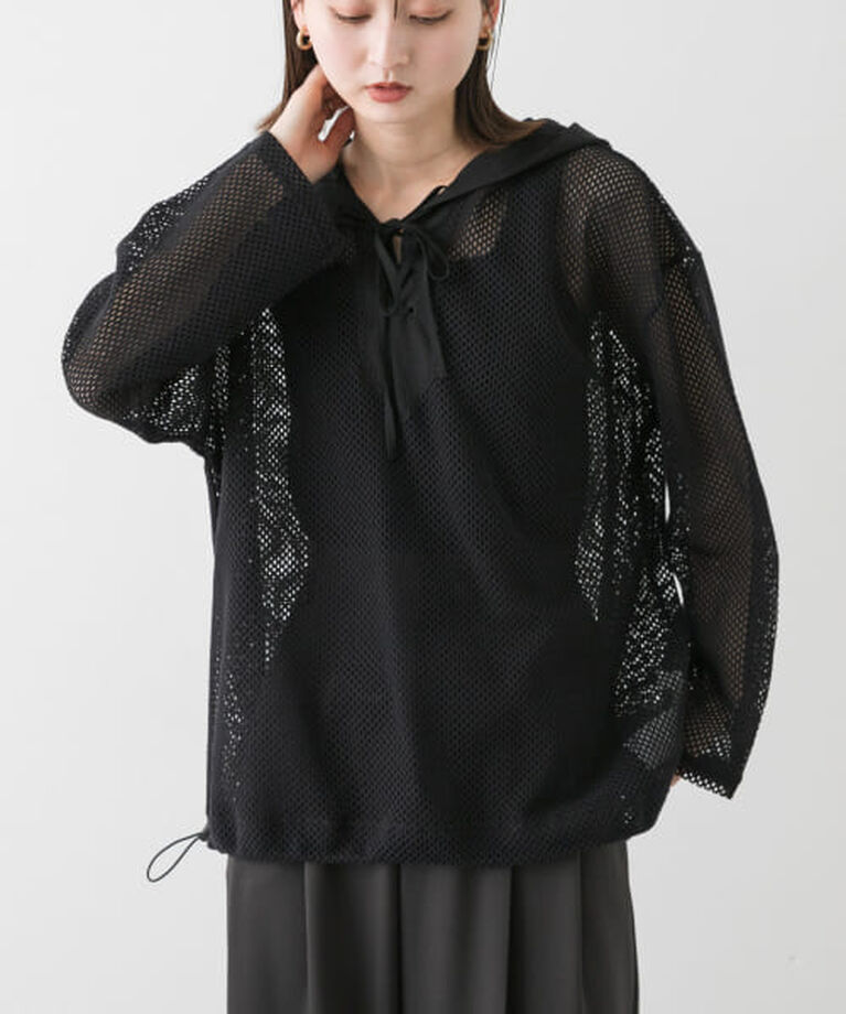 SENSE OF PLACE by URBAN RESEARCH「SENSE OF PLACE フーデットメッシュトップ」|その他|BLACK