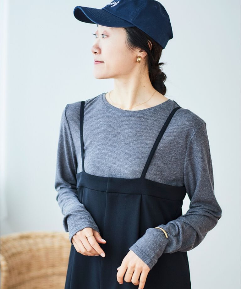 le.coeur blanc「《手洗い可能》シアーリブロングスリーブTシャツ」|Tシャツ・カットソー|