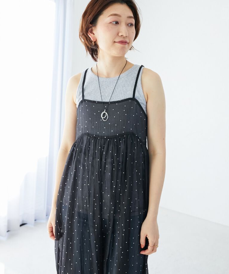 le.coeur blanc「《WEB限定アイテム》Basicテレコタンクトップ」|タンクトップ|