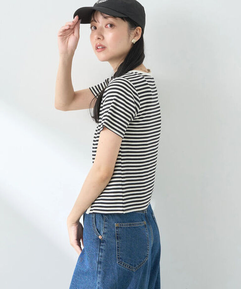 earth music&ecology「SET2点ボーダーカーディガン+キャミ」|カーディガン|