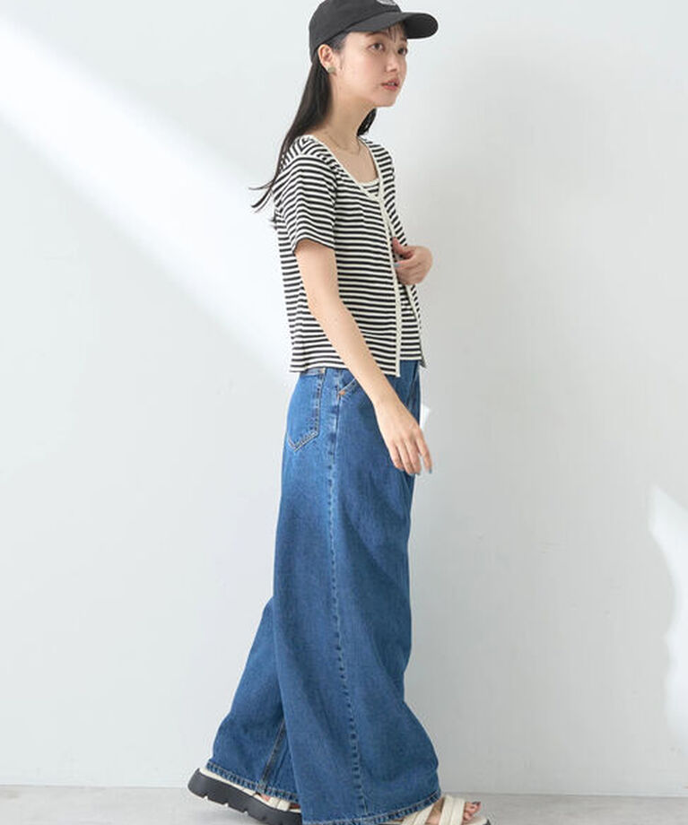 earth music&ecology「SET2点ボーダーカーディガン+キャミ」|カーディガン|