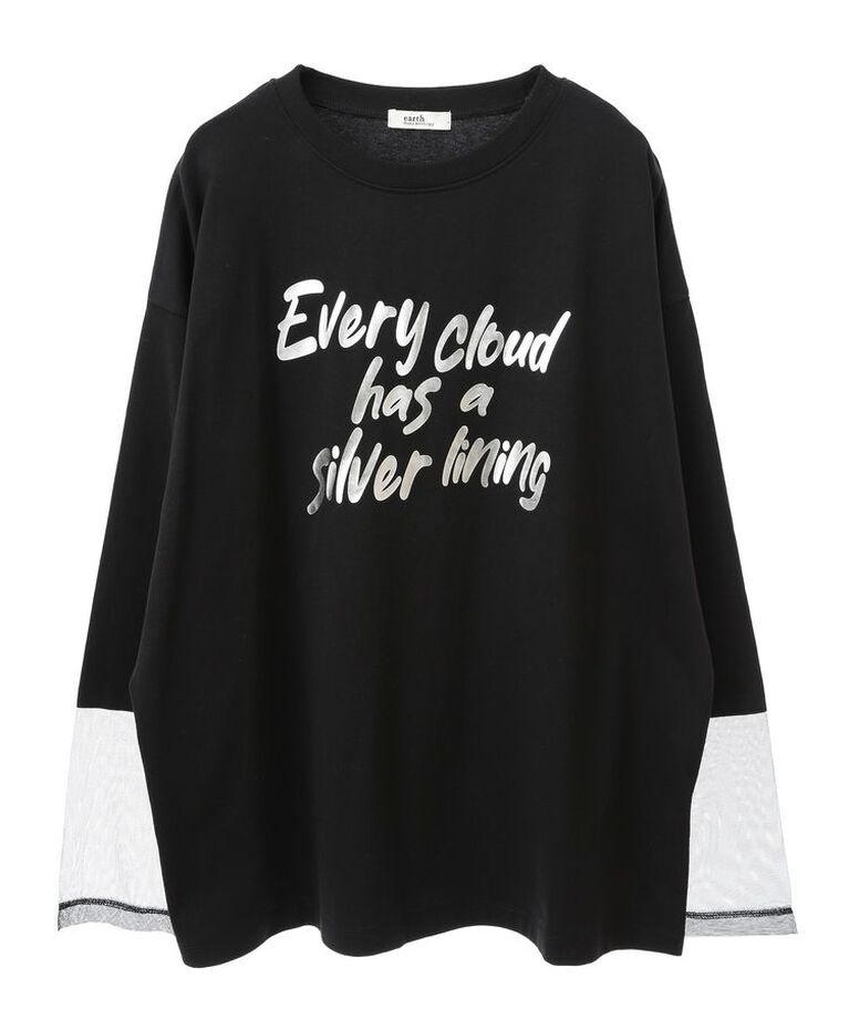 earth music&ecology「箔プリントグラフィックロンTee」|Tシャツ・カットソー|