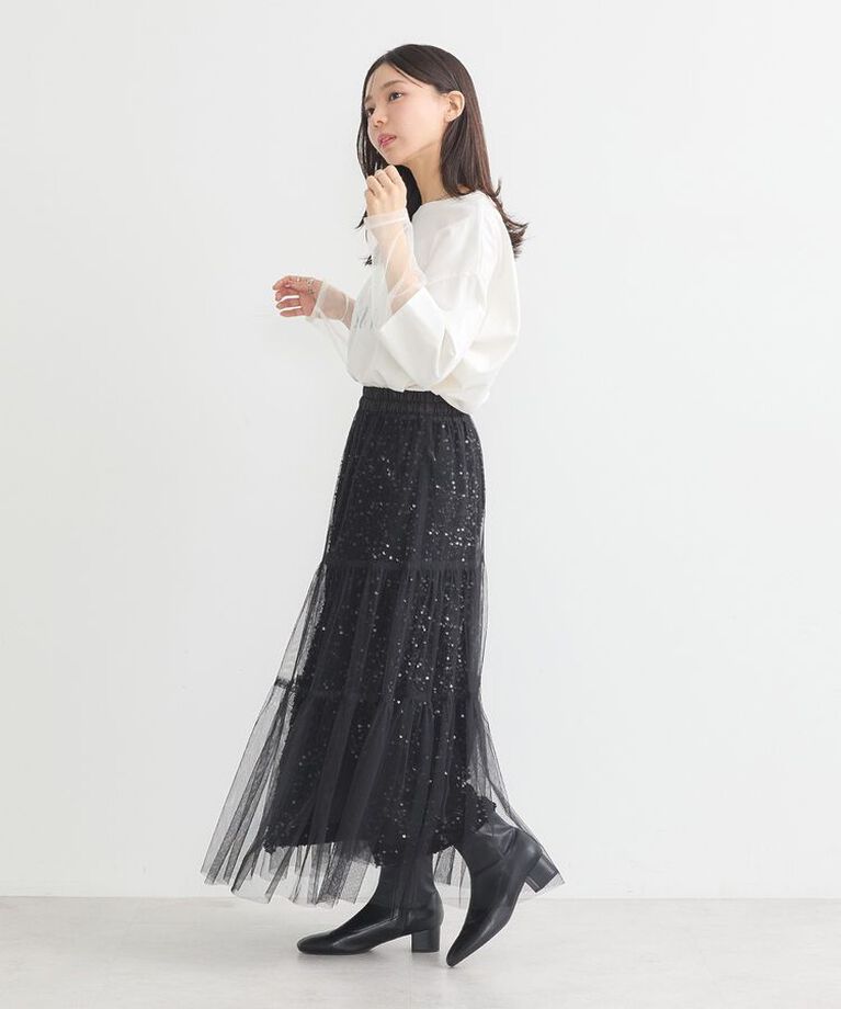 earth music&ecology「箔プリントグラフィックロンTee」|Tシャツ・カットソー|