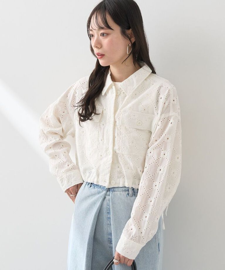 earth music&ecology「レースブルゾン　25SS 夏 サマージャケット コットン100」|ブルゾン・スタジャン|Off White