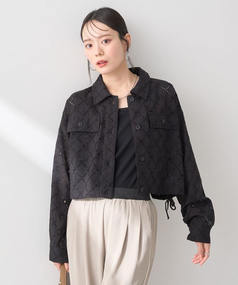 earth music&ecology「レースブルゾン　25SS 夏 サマージャケット コットン100」|ブルゾン・スタジャン|