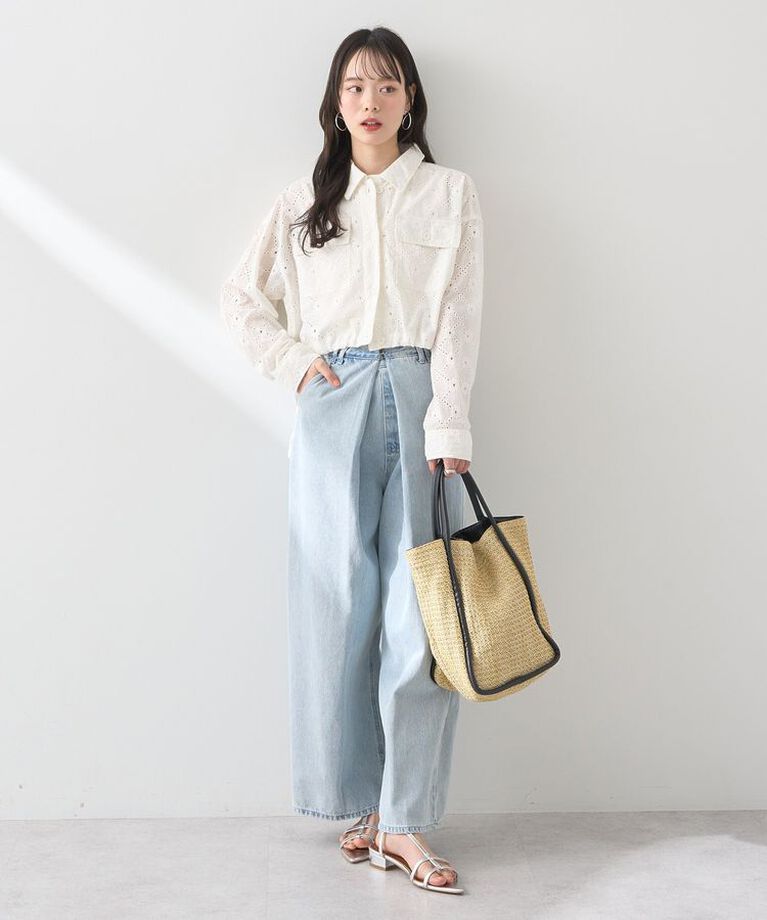 earth music&ecology「レースブルゾン　25SS 夏 サマージャケット コットン100」|ブルゾン・スタジャン|