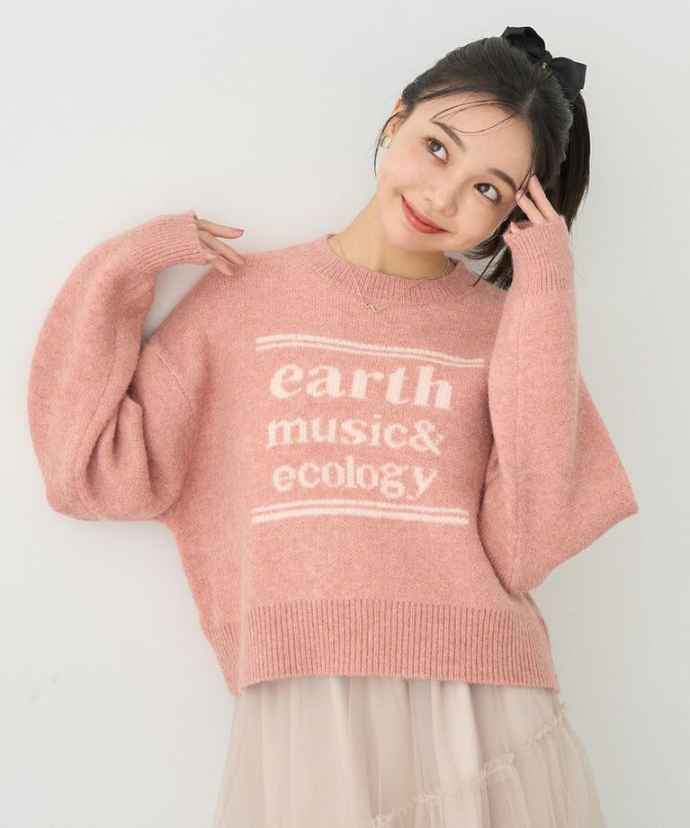 earth music&ecology「ジャガードロゴニットプルオーバー」|ニット・セーター|