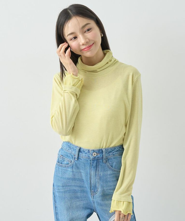 earth music&ecology「シアードッキングタートルプルオーバー」|Tシャツ・カットソー|Yellow