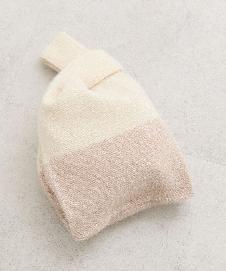 earth music&ecology「バイカラーキラキラニットハンドバッグ」|ハンドバッグ|Ivory