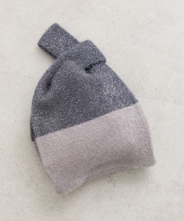 earth music&ecology「バイカラーキラキラニットハンドバッグ」|ハンドバッグ|Gray